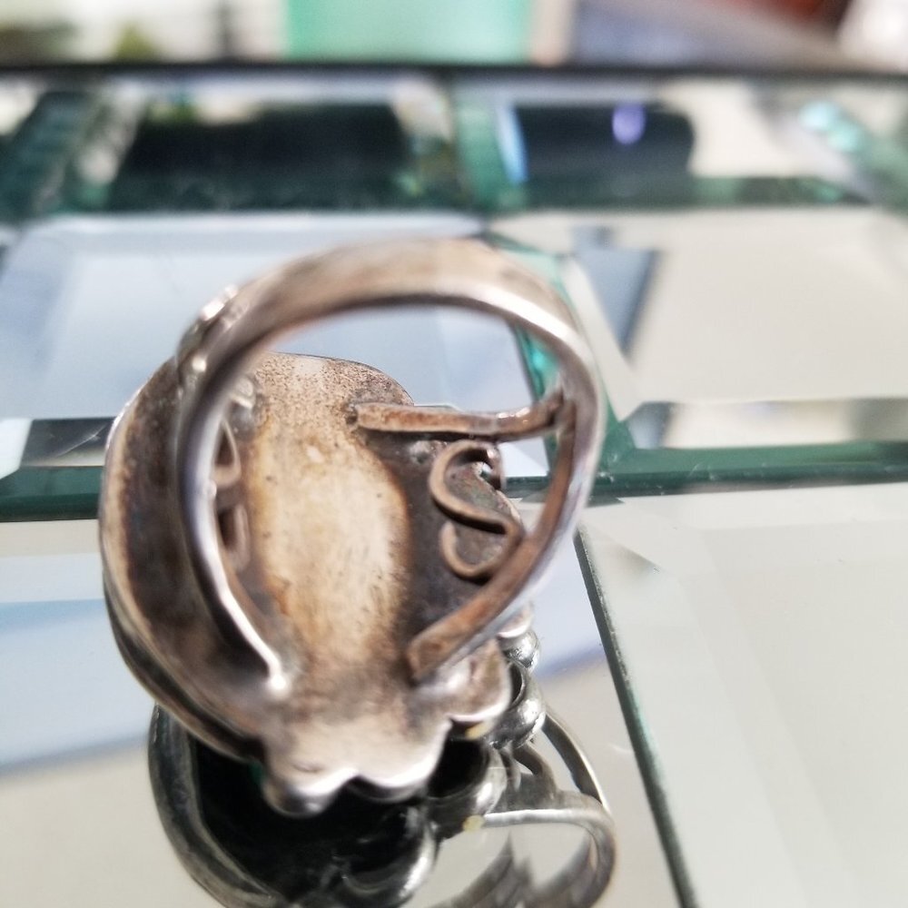 Turquoise And Silver Statement Ring - image 5